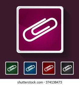Icon of Attachment on Multicolored Squares. Eps-10.