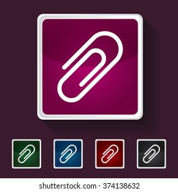 Icon of Attachment on Multicolored Squares. Eps-10.