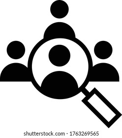 Icon audience find group magnifier people search
