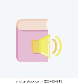 Icon Audio Book. related to Education symbol. flat style. simple design editable. simple illustration
