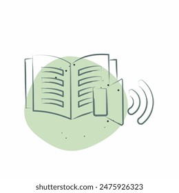 Icon Audio Book. related to Book symbol. Color Spot Style. simple design illustration