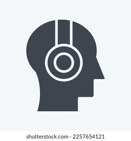 Icon Audio Course. related to Education symbol. glyph style. simple design editable. simple illustration