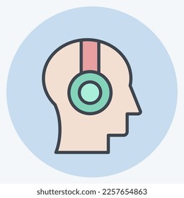 Icon Audio Course. related to Education symbol. color mate style. simple design editable. simple illustration