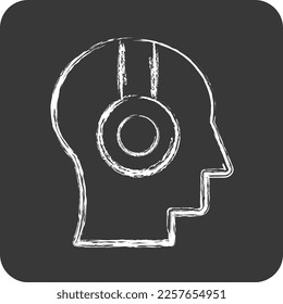 Icon Audio Course. related to Education symbol. chalk style. simple design editable. simple illustration