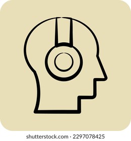 Icon Audio Course. related to Education symbol. glyph style. simple design editable. simple illustration