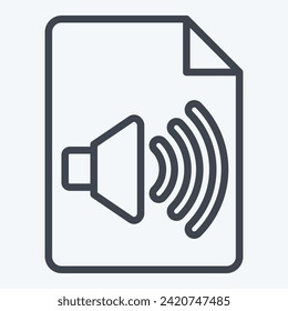 Icon Audio File. related to Podcast symbol. line style. simple design editable. simple illustration