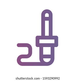 Icon audio jack in lineal gradient style. vector illustration and editable stroke. Isolated on white background.