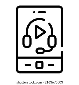 Icono de diseño de doodle de aprendizaje de audio 


