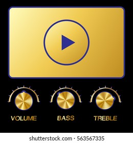 Icon audio playback. Player to watch the video with the audio frequency settings.