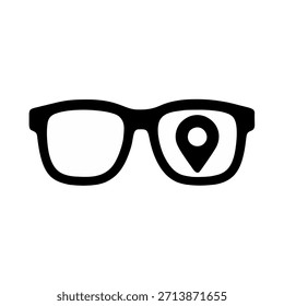 Icon "Augmented Reality": A pair of glasses with a location pin symbol on the lens.
