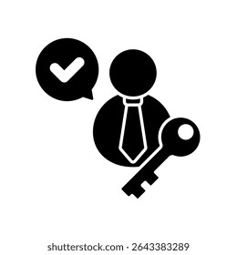 Icono de una autenticación, aislado en un fondo limpio.