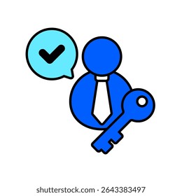 Icono de una autenticación, aislado en un fondo limpio.