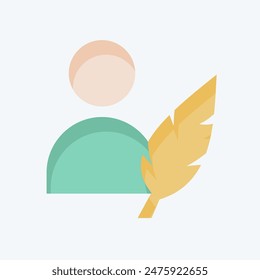 Icon Author. related to Book symbol. flat style. simple design illustration