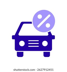 Icon a auto loan, isolated against a clean background.