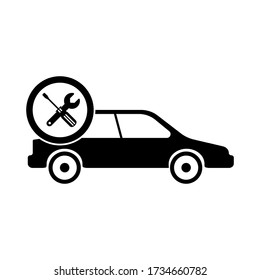 Icono del taller automático. Logo, símbolo. Ilustración vectorial aislada.