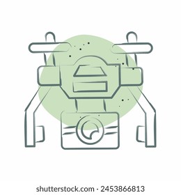 Icono Drone automático. relacionado con Drone símbolo. Estilo de mancha de color. ilustración de diseño simple