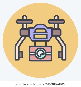 Icon Automatic Drone. related to Drone symbol. color mate style. simple design illustration