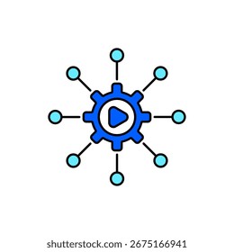 Icon a automation system, isolated against a clean background.