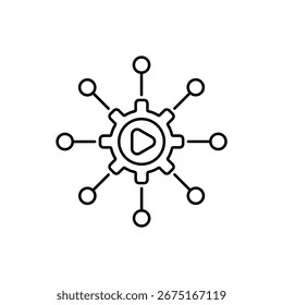 Ícone um sistema de automação, isolado contra um fundo limpo.