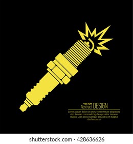 Icon Automobile Spark Plug. The Spare Part For An Internal Combustion Engine. A Vector Illustration In Flat Style.