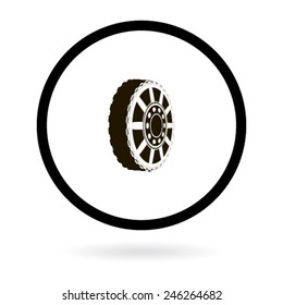 icon of automobile wheel