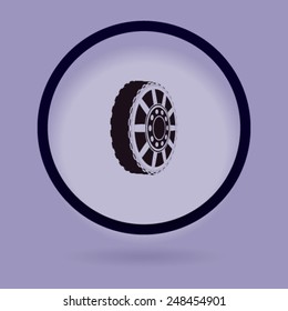 icon of automobile wheel