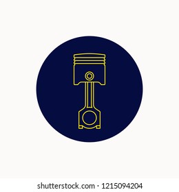 Icon of the automotive piston. Linear vector graphics.