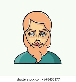 Icon, avatar, bearded man