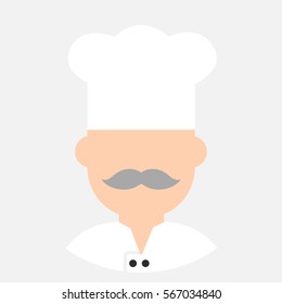 Icon avatar chief cook man in hat
