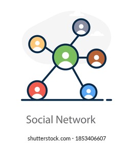 An icon of avatar connected with network, social network 