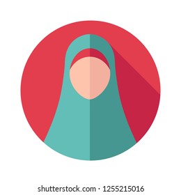 Icon / avatar in flat style for muslim woman
