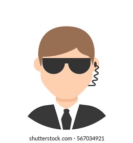 Icon avatar guard in black glasses