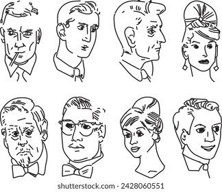 Icono Avatar conjunto de ilustraciones de caracteres