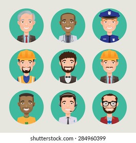 icon avatar professions vector character