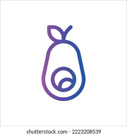 Icon Avocado, Fruits, Outline, Gradient, Flat Icon Logo Illustration Vector Isolated. Suitable for Web Design, Logo, App. 