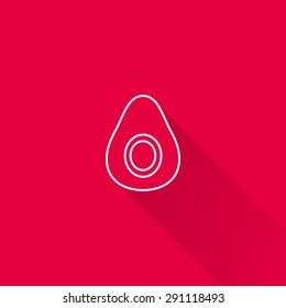 Icon of avocado half