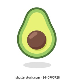 Icon of avocado isolated on white