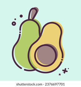 Icono Aguacate. relacionado con el símbolo Frutas y Verduras. Estilo MBE. diseño simple editable. ilustración simple
