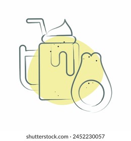 Icon Avocado. related to Healthy Food symbol. Color Spot Style. simple design illustration