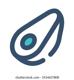 icon avocado using filled line style and blue color