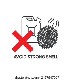 icon of avoid strong smell, odor free symbol, vector art.