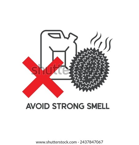 icon of avoid strong smell, odor free symbol, vector art.