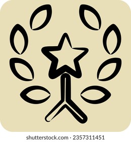 Icon Award 4. related to Award symbol. hand drawn style. simple design editable. simple illustration