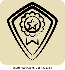 Icon Award 9. related to Award symbol. hand drawn style. simple design editable. simple illustration