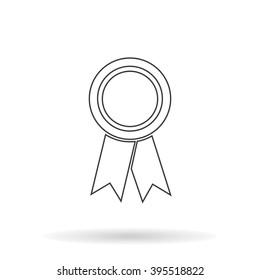 Icon award with shadow on a white  background, vector illustration