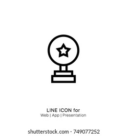 Icon Award trophy with star shape graphic design single icon vector
