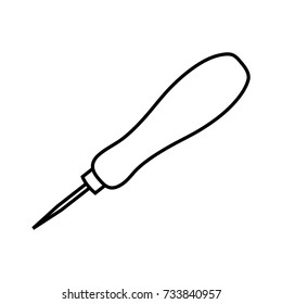 icon awl tool linear on a white background