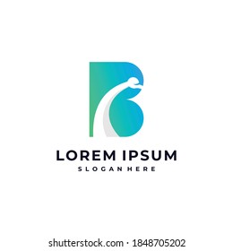 icon B logo with swan design inspiration