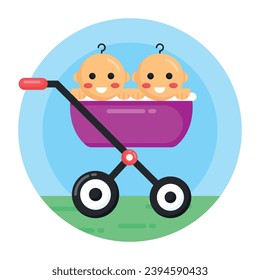Icono de acechador de bebés en diseño redondo plano 