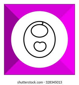Icon of baby bib with apple print